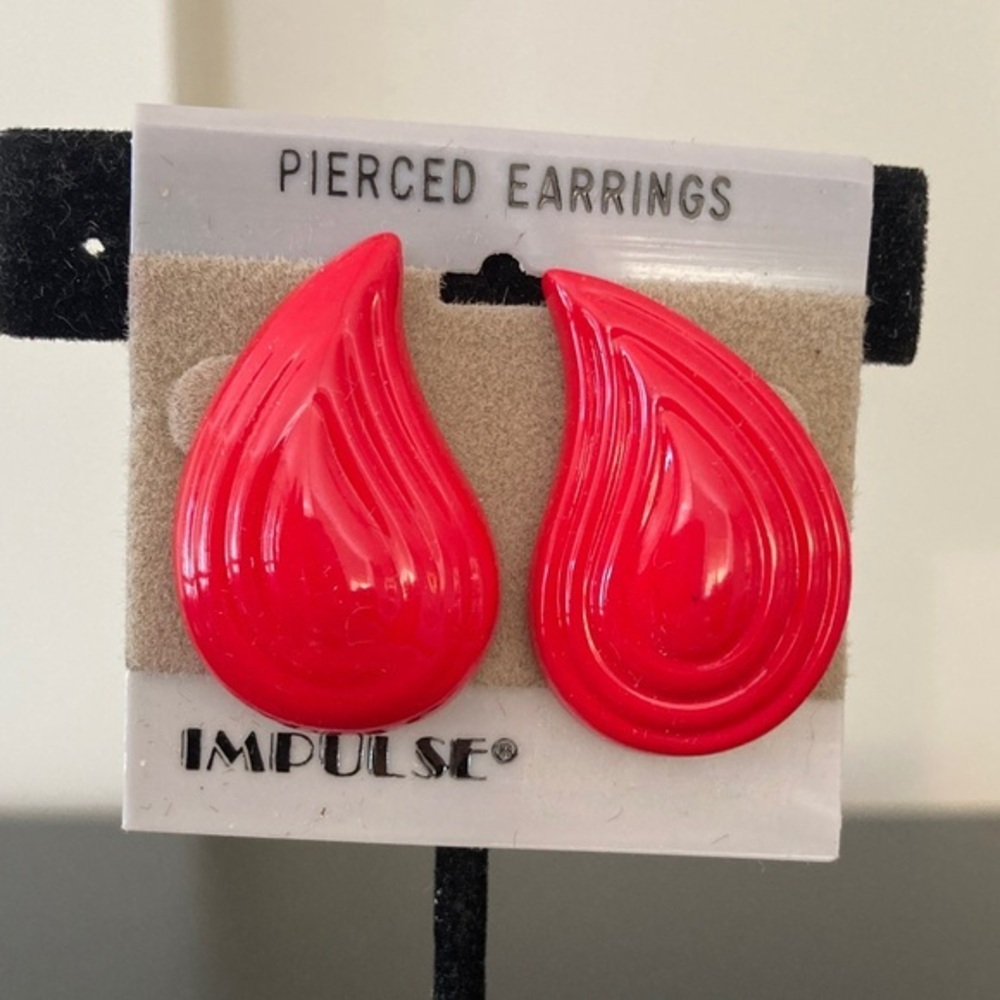 Impulse Red Teardrop Pierced Earrings